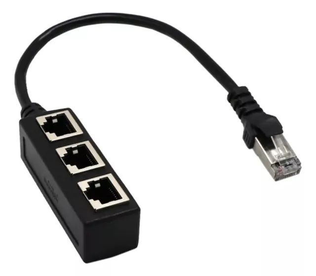 extensor de rede lan ethernet 1 rj45 de 3 portas rj45 giga 1000mps - Foto 2