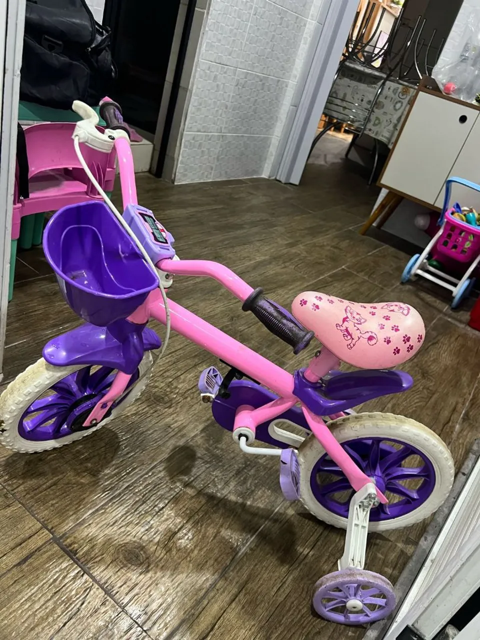 Bicicleta Infantil Rosa e Lilás