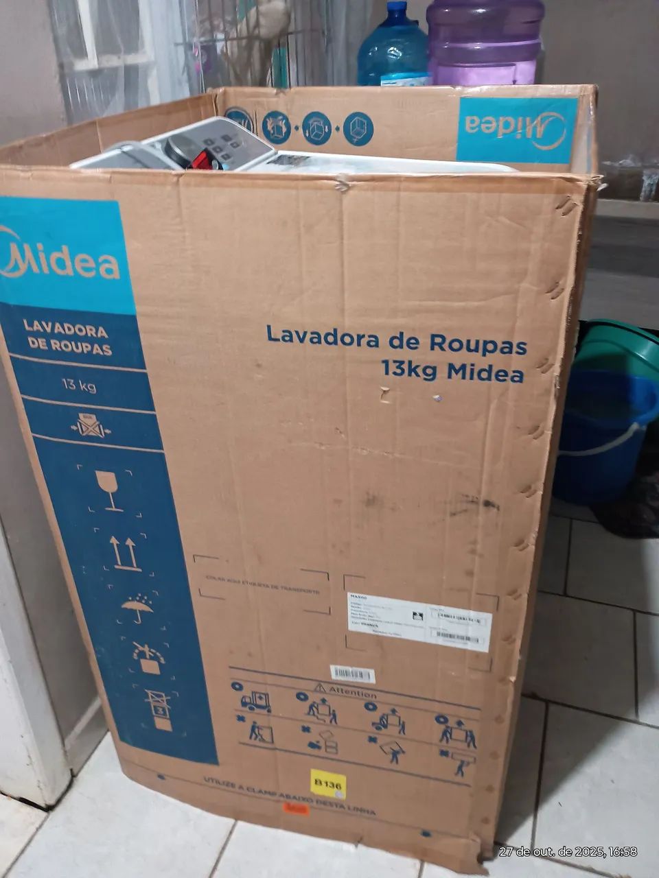 Máquina lavar Midea 13 kilos automático 12 programa zero sem uso torro 