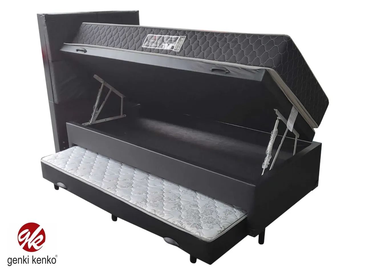 cama solteiro box baú 3 em 1 com auxiliar novo direto de fábrica  - Foto 2