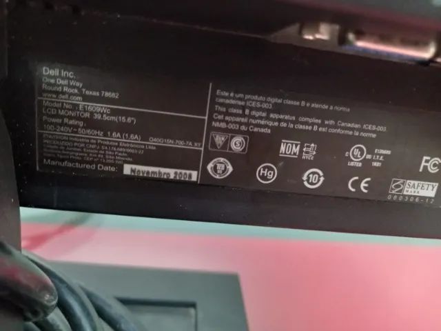 Monitor E1609W 15,6 Pol Dell - Foto 2