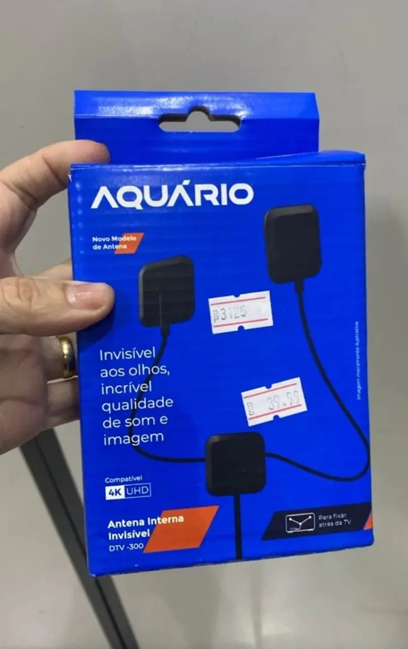Antena Interna Invisível Aquário DTV-300 TV Digital com Alta Performance - Loja Coimbra