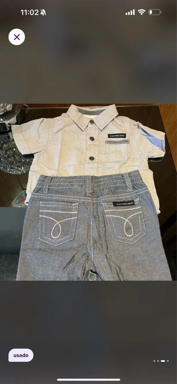 Conjunto social bebê Calvin Klein 3-6 meses - Foto 2