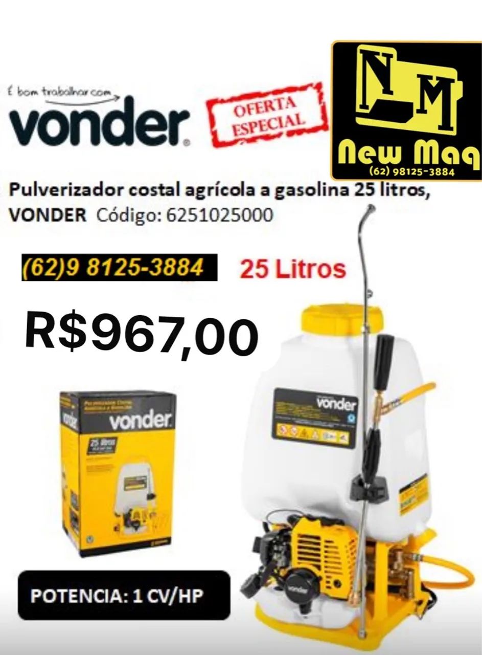 Pulverizador costal Vonder 25 Litros 