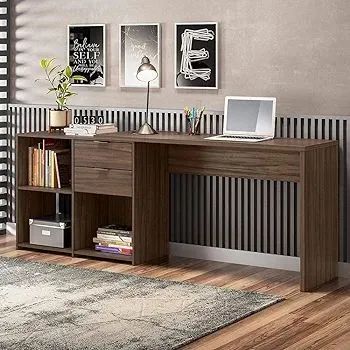 Mesa de Escritório Canto com Estante - Foto 4