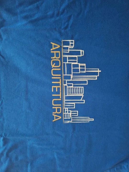 Camiseta Azul Arquitetura - Tamanho G - Foto 2