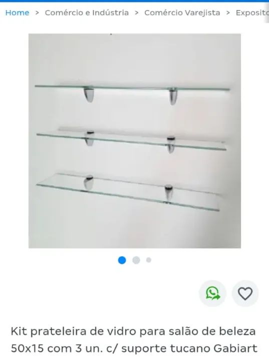 Kit prateleira de vidro  com 6 un.