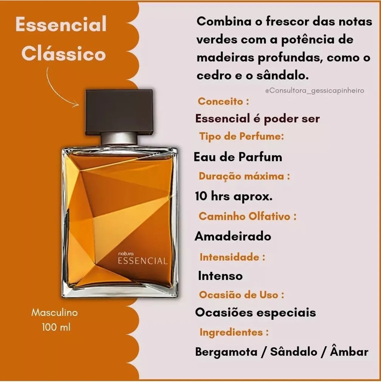 Perfume Essencial Clássico Masculino Natura 100ml