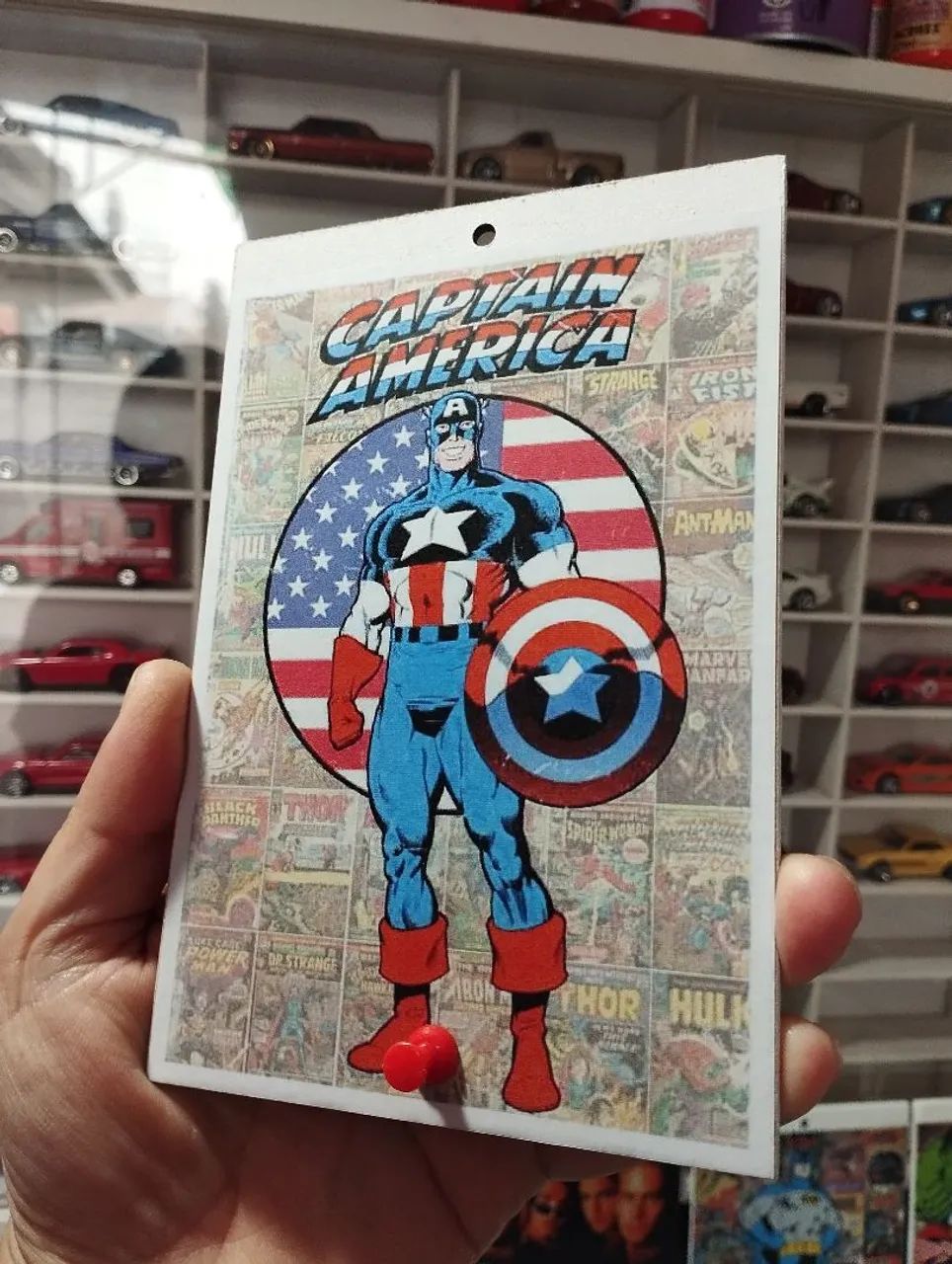 Placa porta chaves Decorativa Capitão América - Marvel - Foto 2