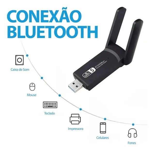 Adaptador Wifi 5ghz Usb 3.0 Dual 5g 1300mbps - Armarinho Ditudo - Foto 5
