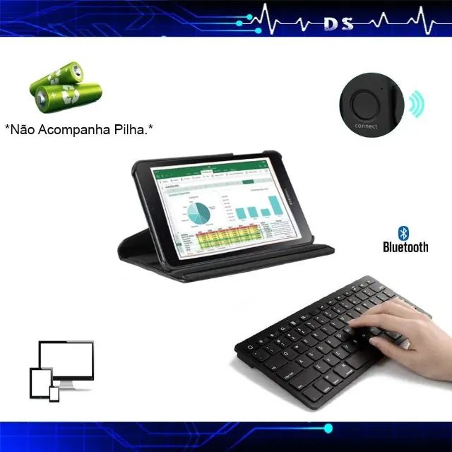 Capa Teclado Para Tablet Samsung Galaxy Tab T560 T561 - Foto 2