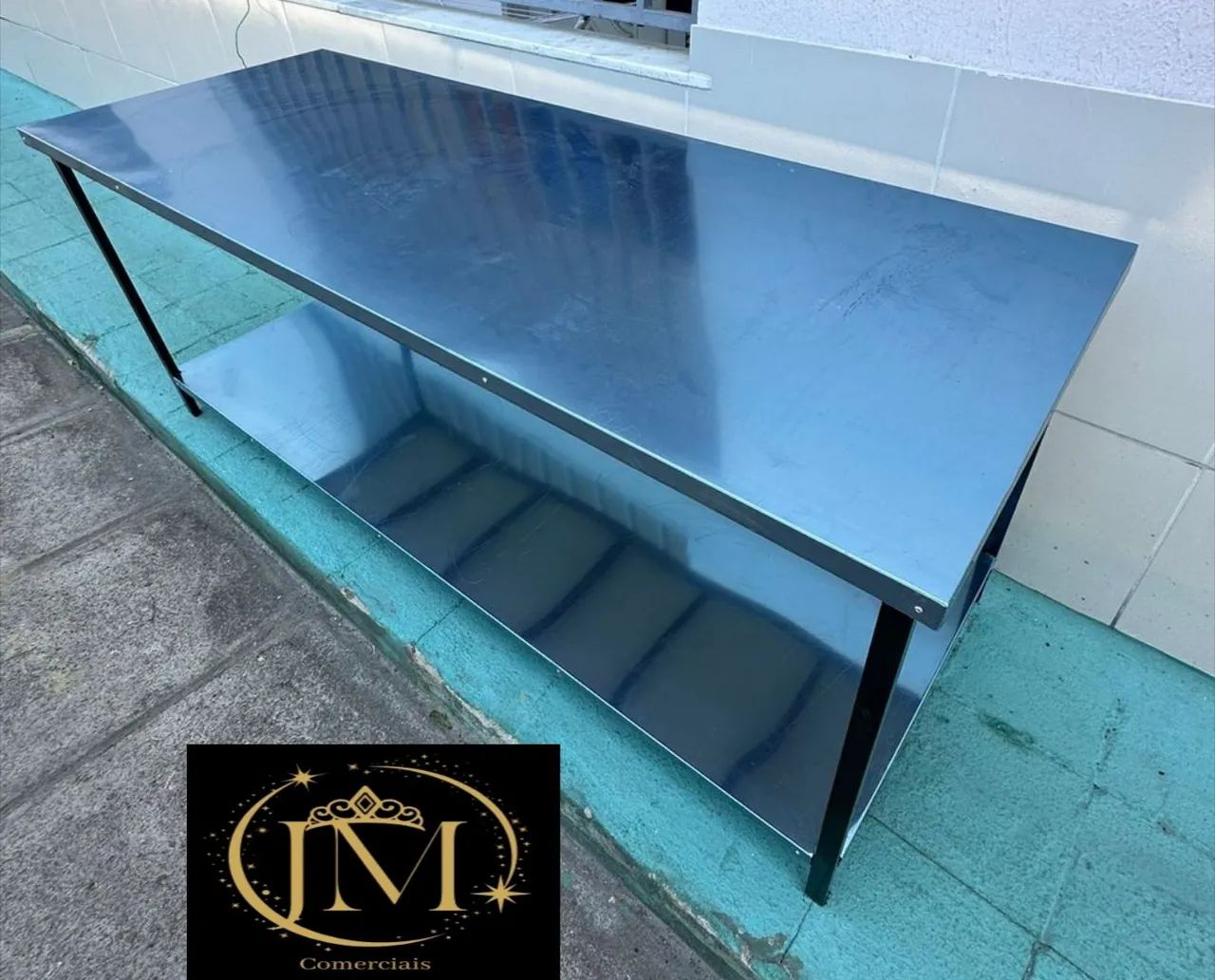 Mesas de inox com 2 tampos 
