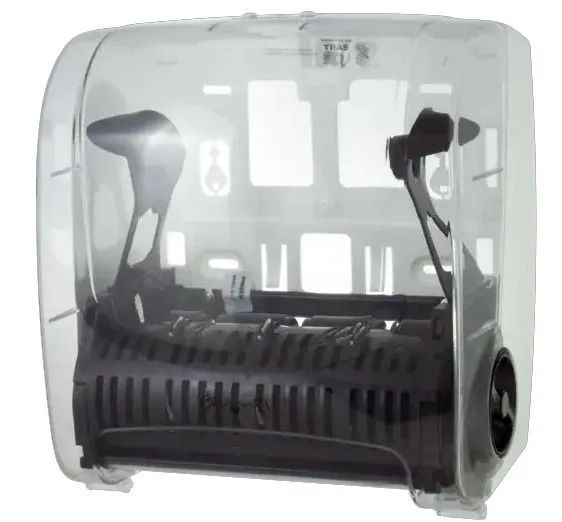 Toalheiro Dispensador Papel Toalha Bobina 200m Auto Corte Transparente Super Promoção 