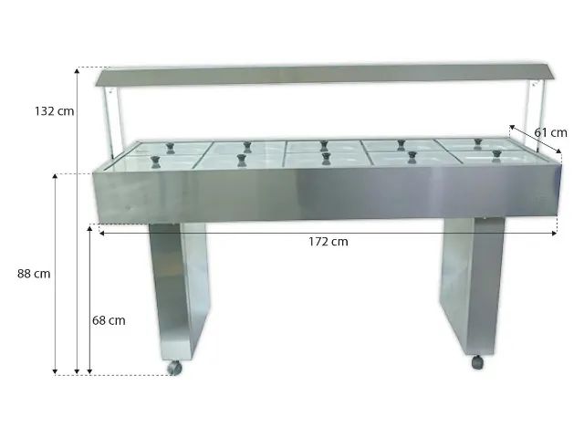 Carrinho Buffet Self Service Térmico 10 Cubas Com Gabinete Bbmm10 - Edanca - 127V - Foto 5