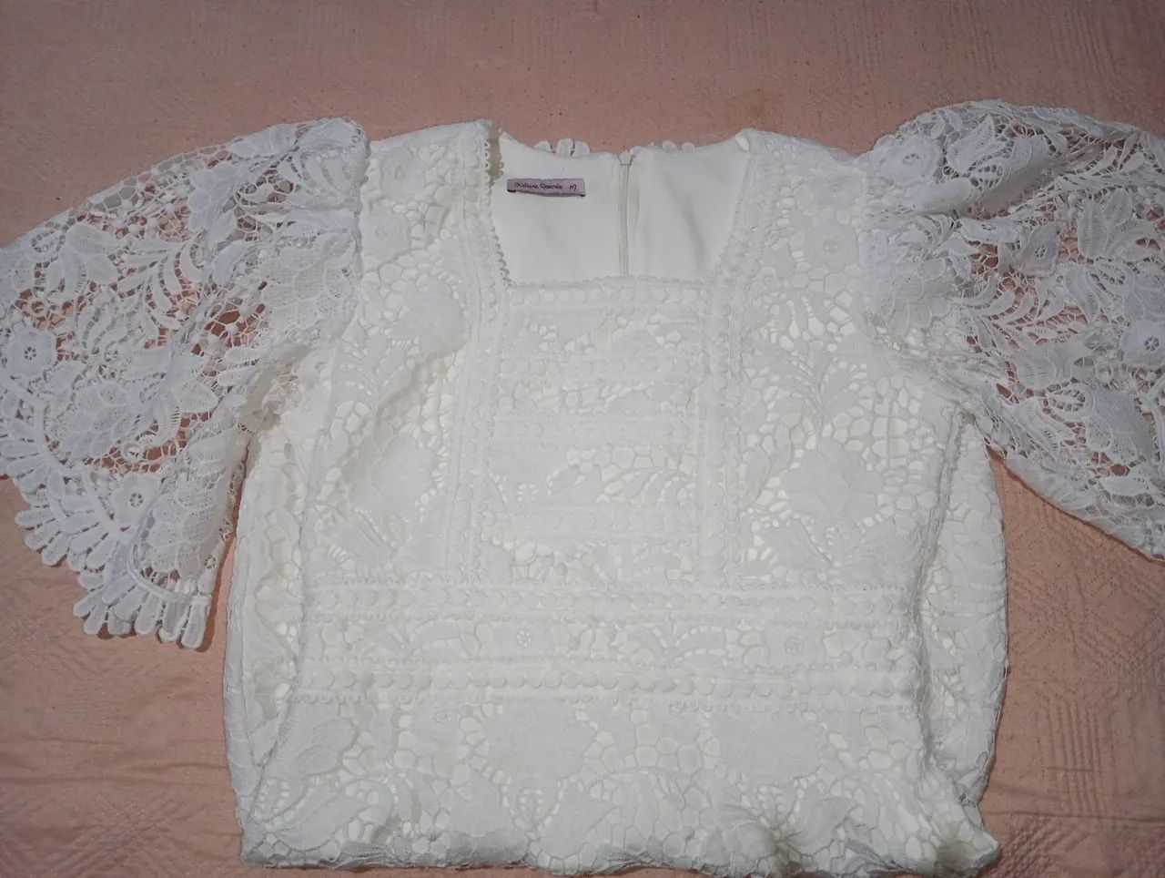 Vestido branco de renda tamanho m - Foto 4