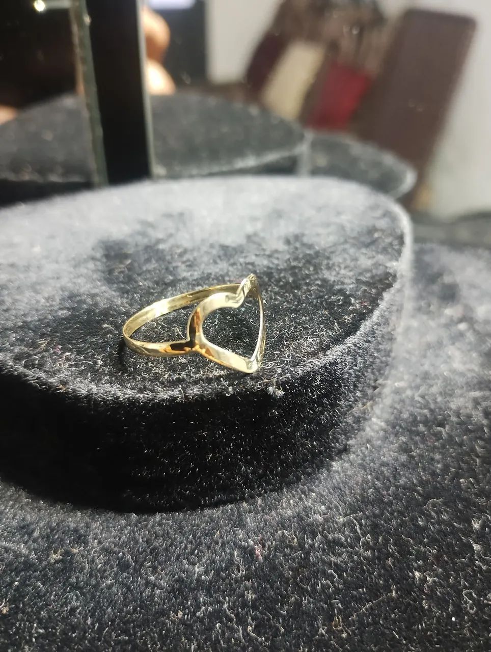 Anel de coração dourado - Foto 4