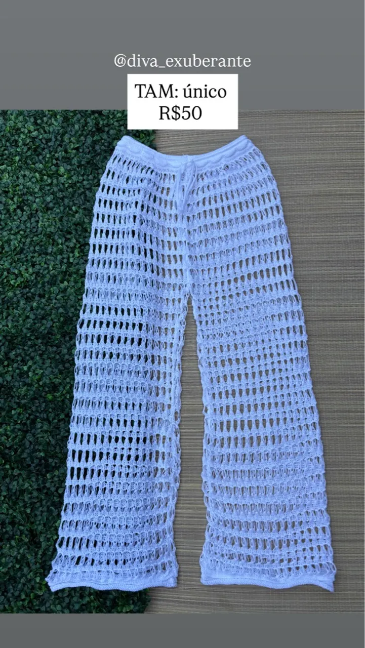 Calça de tricô saída de praia - TAM único