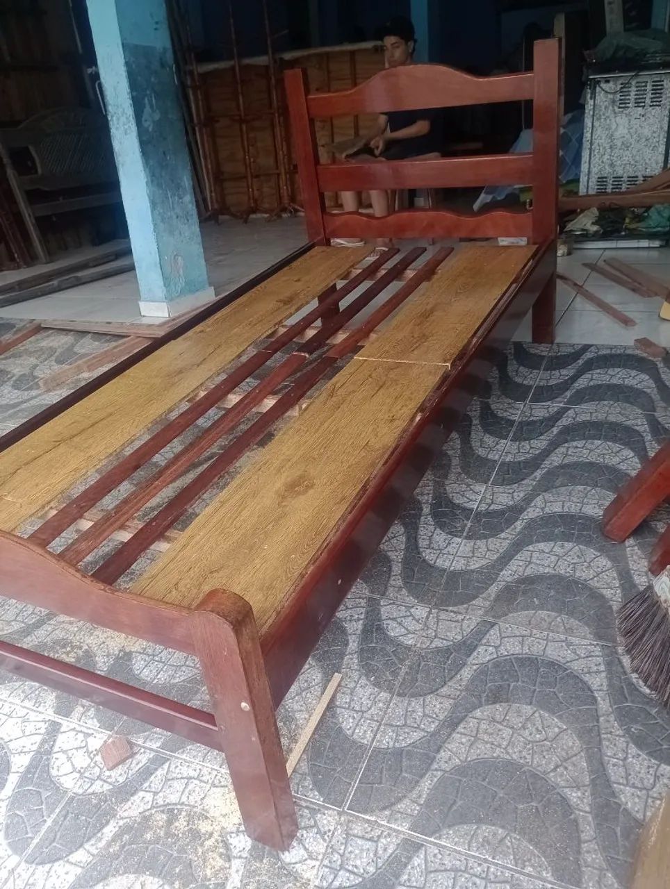 Promoção!Cama de solteiro madeira Angelin maciça linda 359,00 - Foto 3