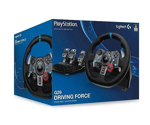 Volante Logitech G29 Driving Force e Pedais com Force Feedback para PS5, PS4, PS3 e PC CX 
