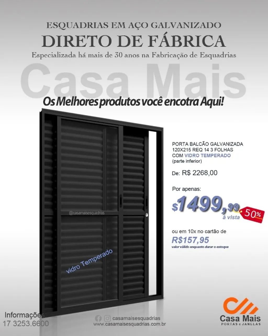 Portas Balcão 3 folhas preço de Fábrica