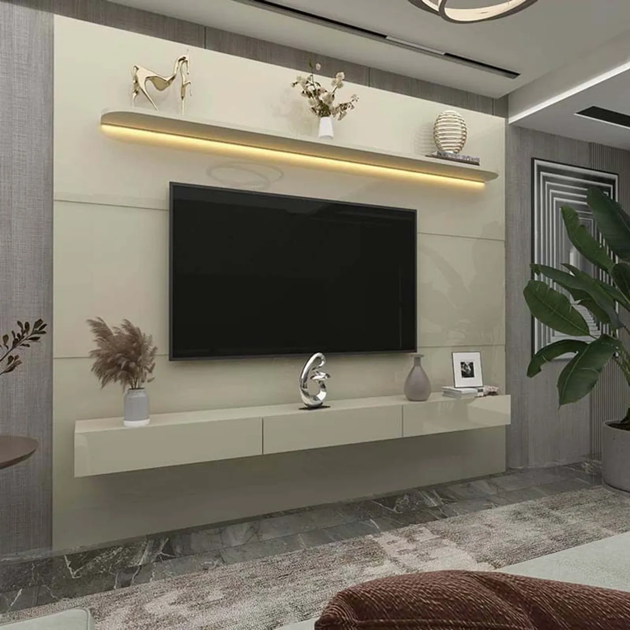 Home Royal C/Led Larg. 2.19m Off White Gelius rf543