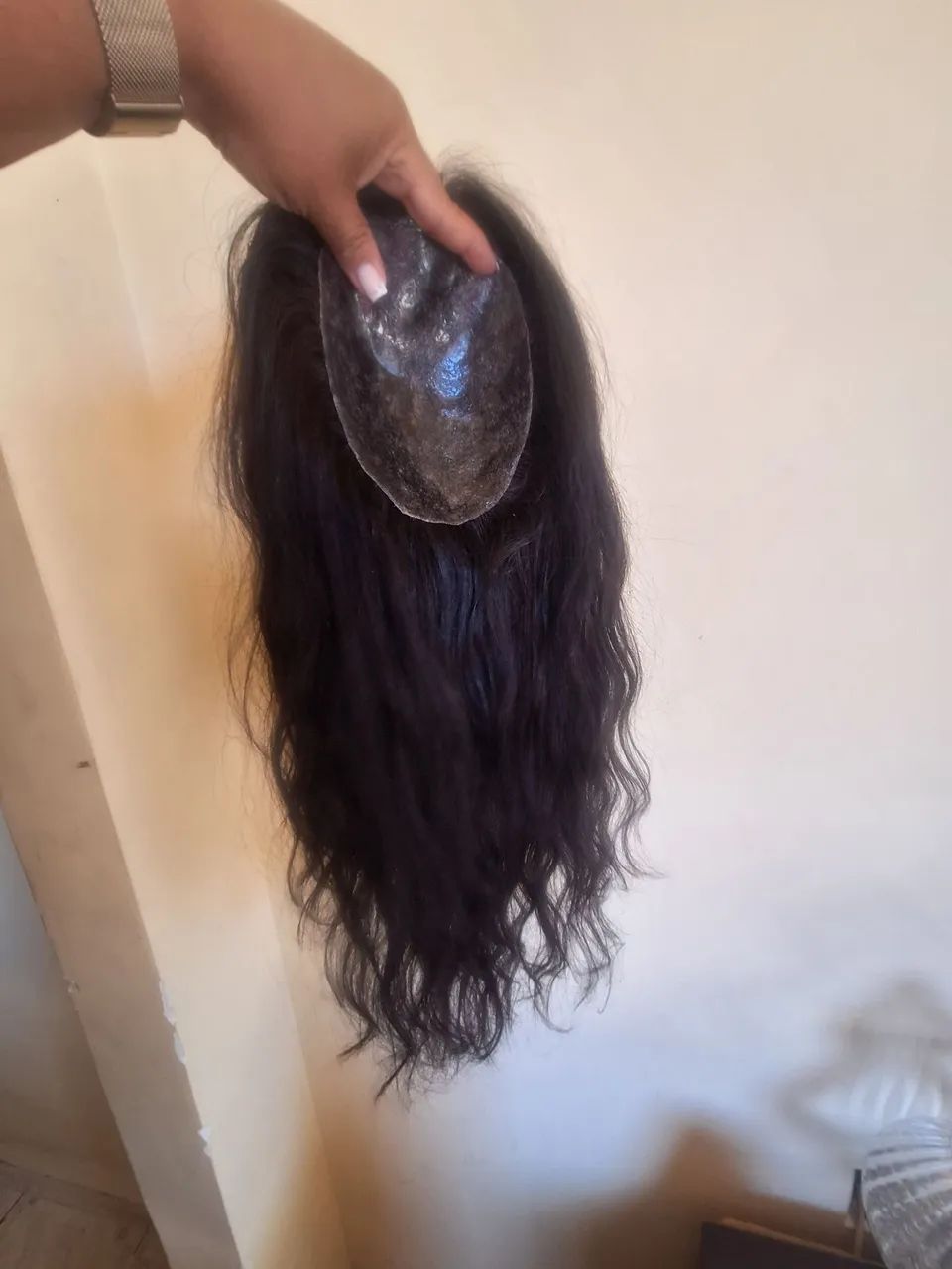 Prótese capilar feminina cabelo humano micropele 18x15cm - Foto 4