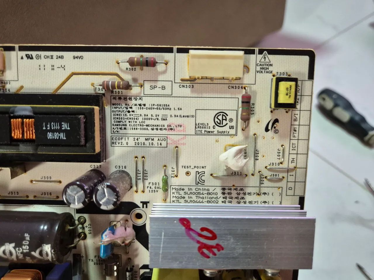 Placa Fonte Monitor Samsung Sync master P2470HN - IP-58155A - Foto 2