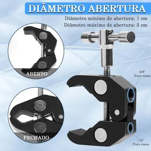 Braço Articulado (11 Polegadas/ 28cm) para câmera, Led e monitor - Foto 3
