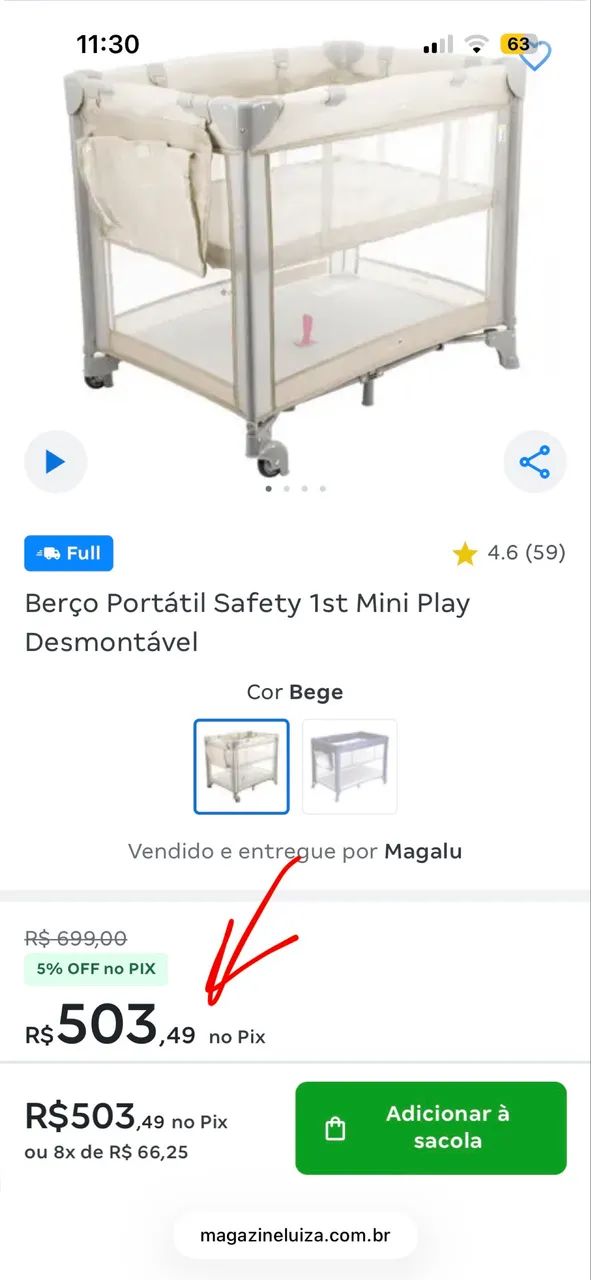 Berço Portátil Safety 1st Mini Play Desmontável - Foto 6