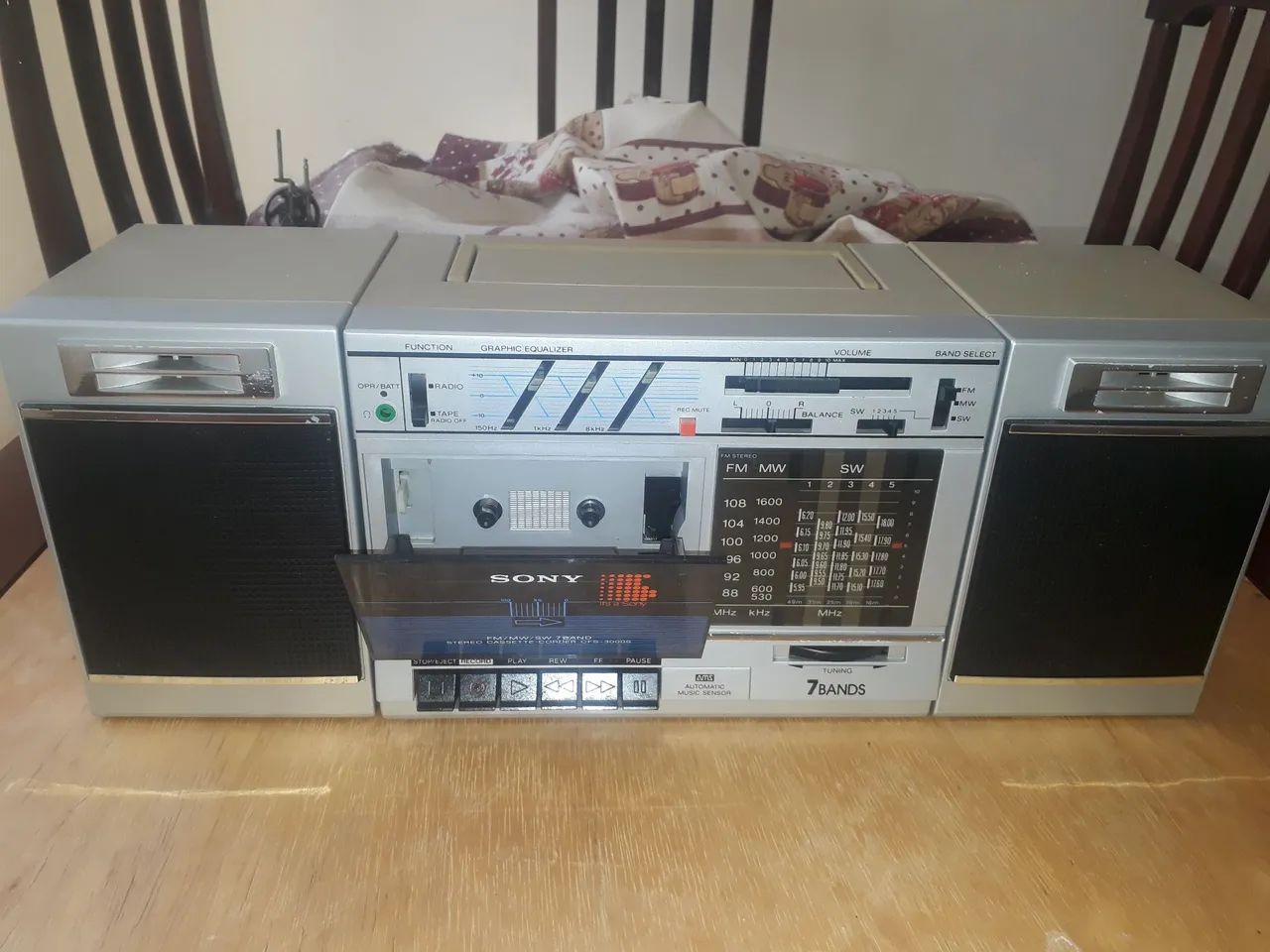 Radiogravador Sony Boombox Vintage 7 dos anos 80Bandas