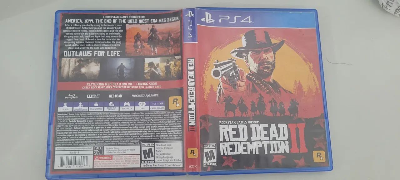 Jogo ps4 red dead II 
