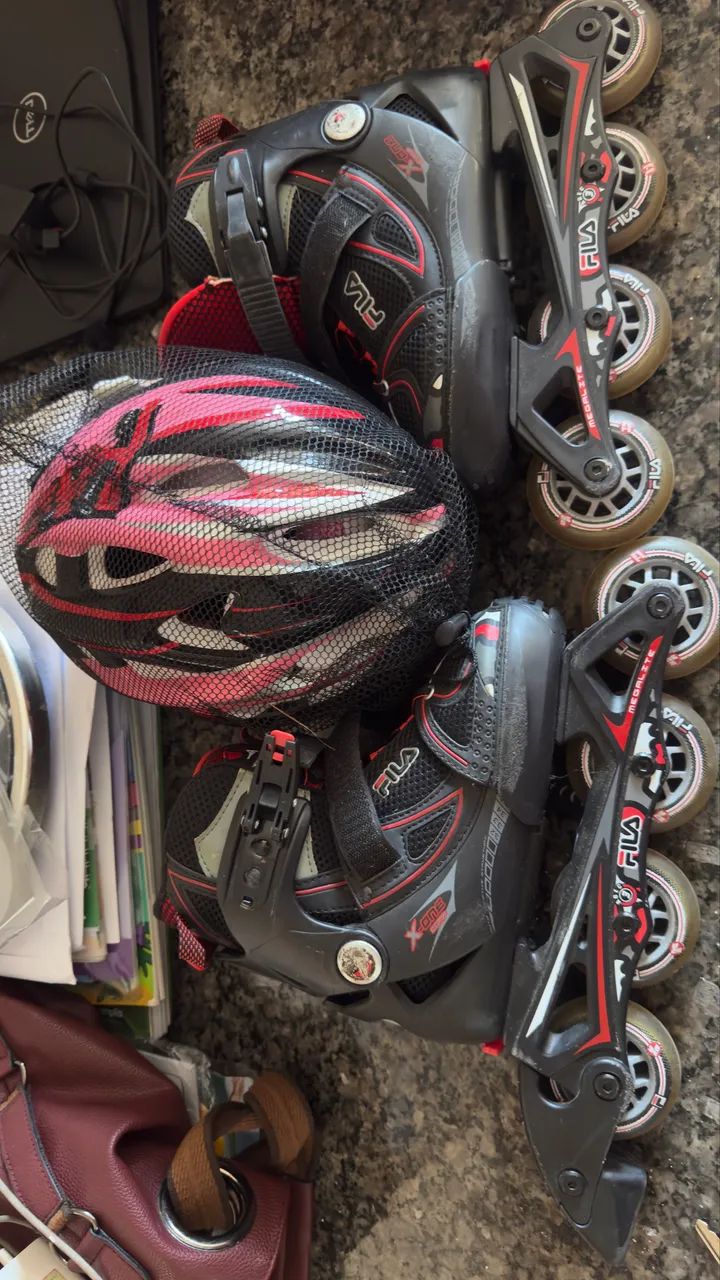 Patins +kit  proteção 