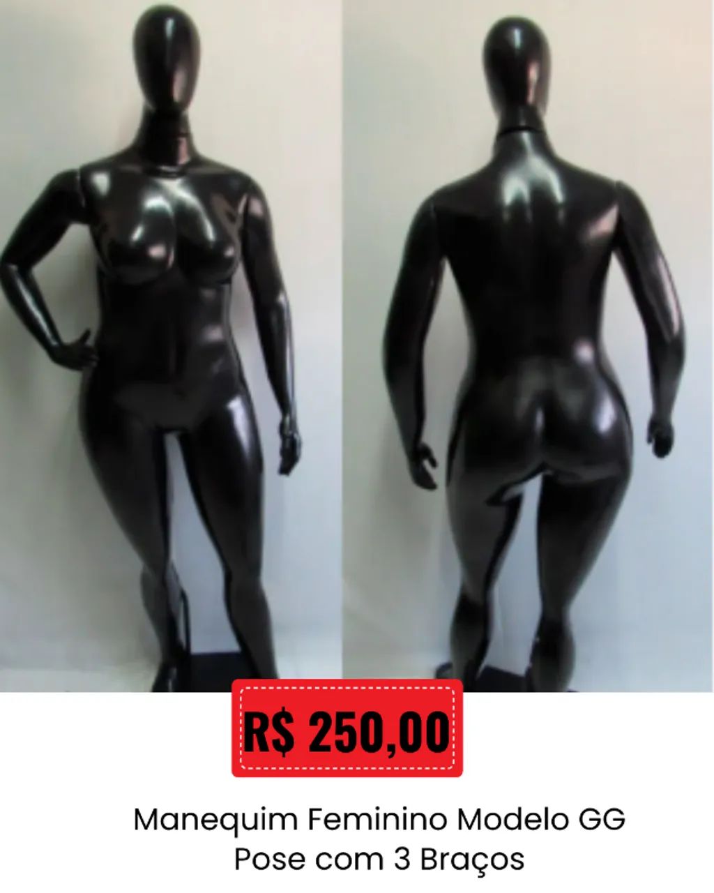Manequim Feminino Plus Size com 3 Braços