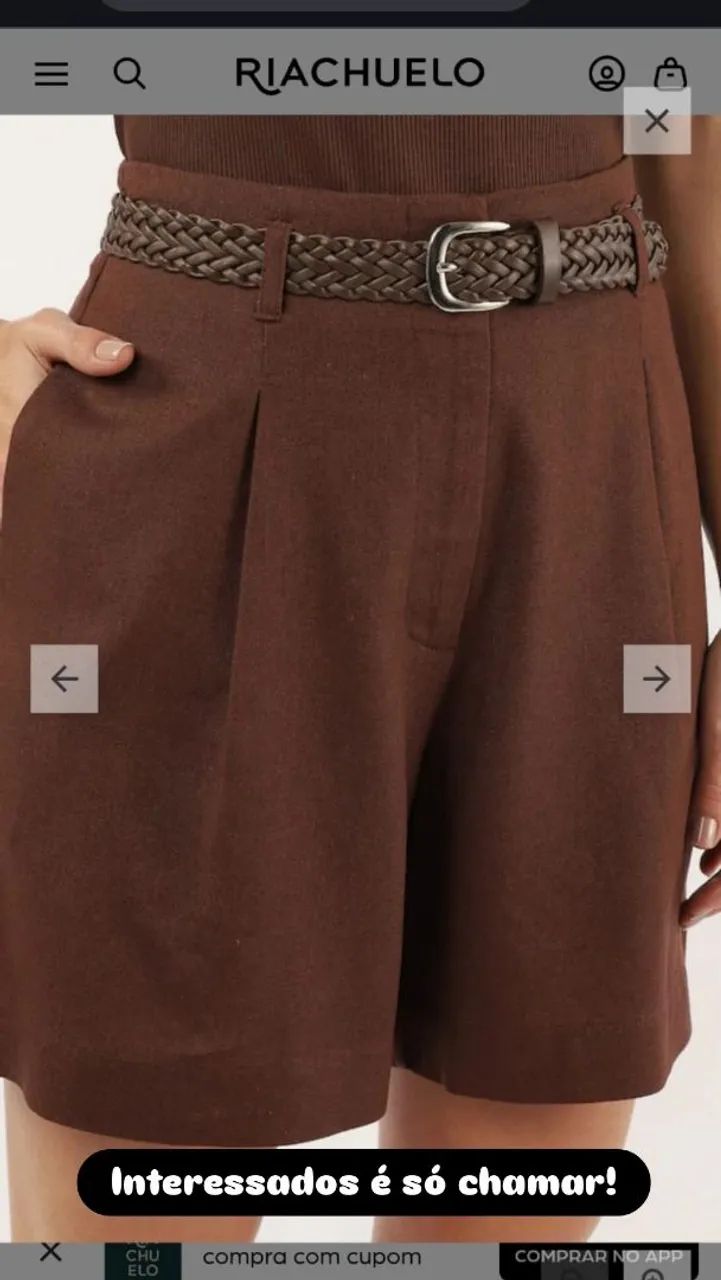 Shorts em linho com cinto - Foto 2