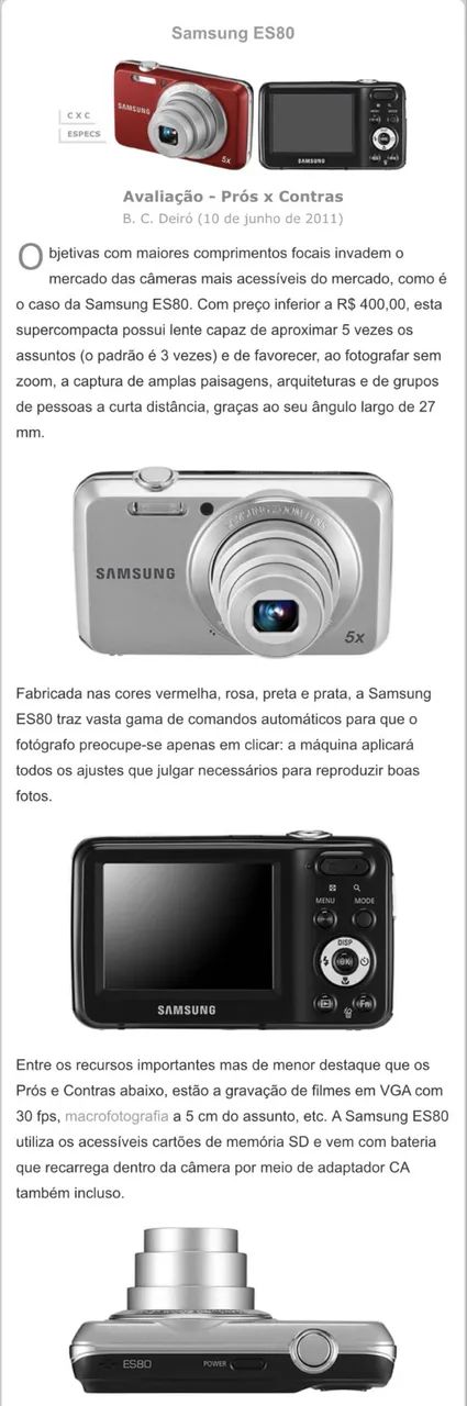 Câmera Digital Samsung Es80 12MegaPixels - Foto 4