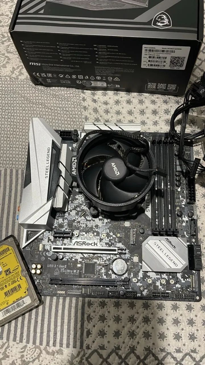 Placa mãe+ fonte e processador ryzen 