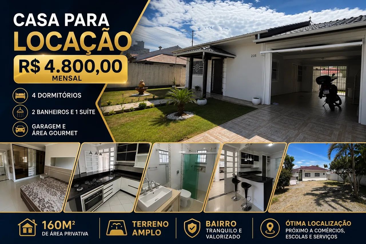 Alugo casa 4 dormitórios Rio Grande Palhoça 
