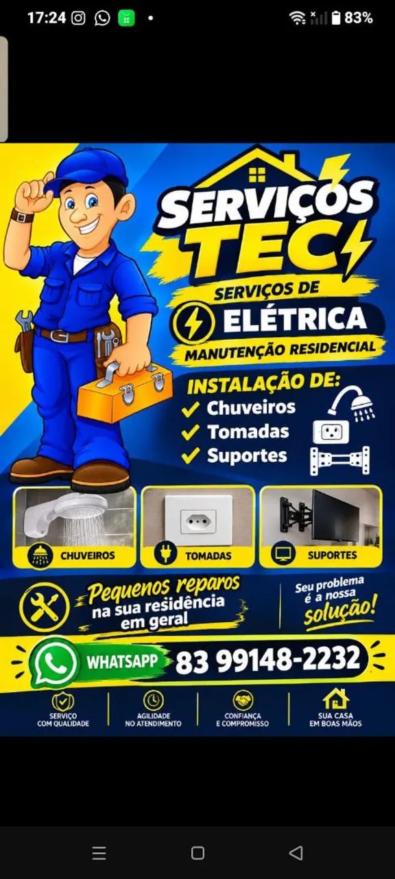 Eletricista residencial e serviços no lar 
