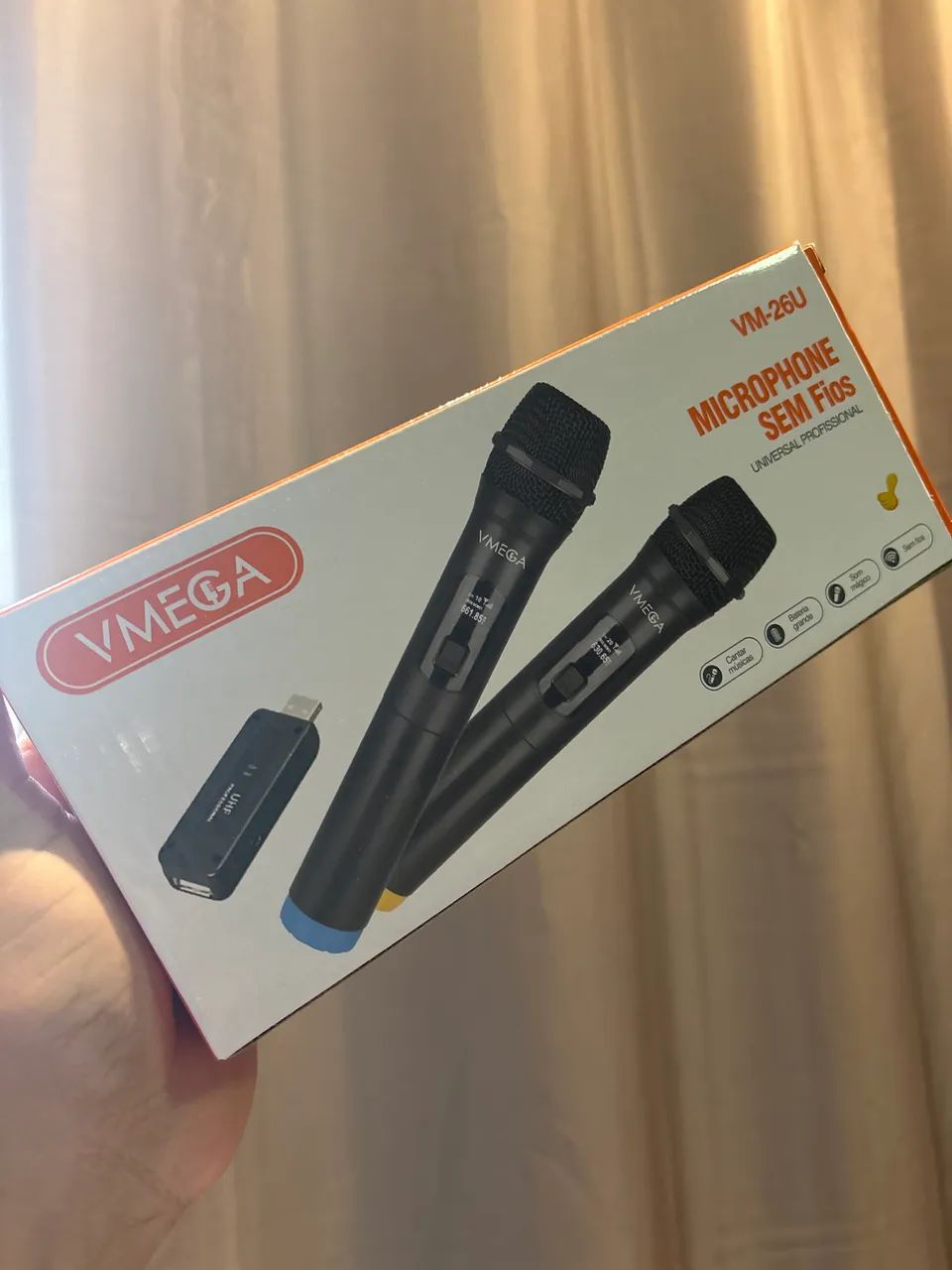 MICROFONE SEM FIO DUPLO PROFISSIONAL - FAÇO ENTREGA