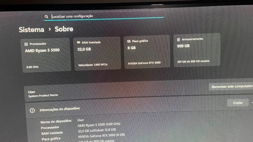 Computador RTX 5060, 32GB RAM RYZEN 5500 - Foto 4