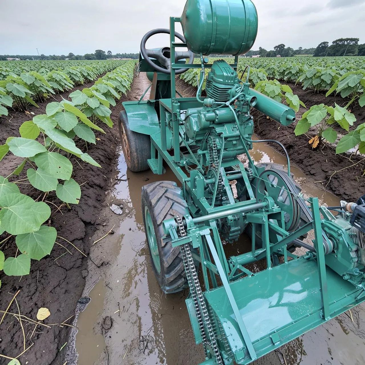 Tratorito com cultivador de solo 