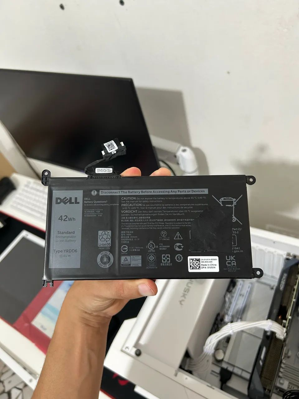 Bateria original retirada DELL INSPIRON 15 modelo p75f  - Foto 5