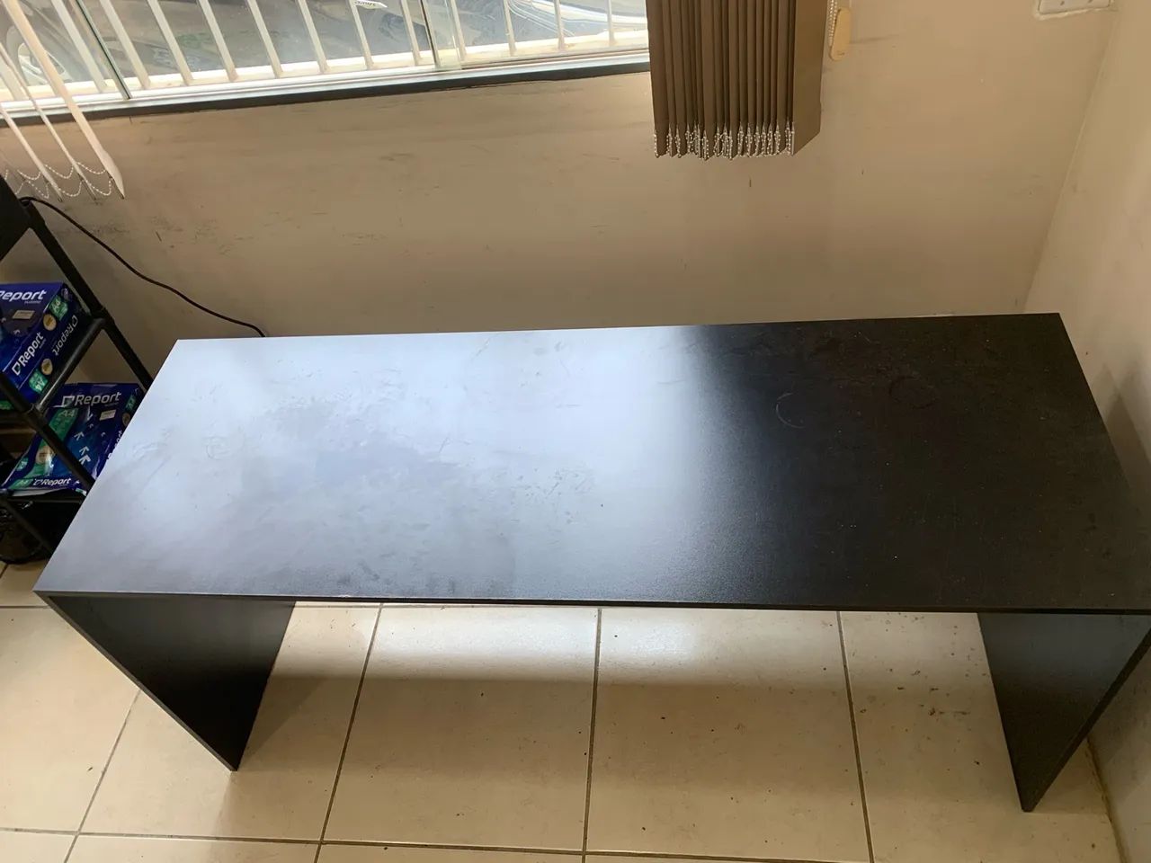 mesa escritório preta madeira - Foto 2