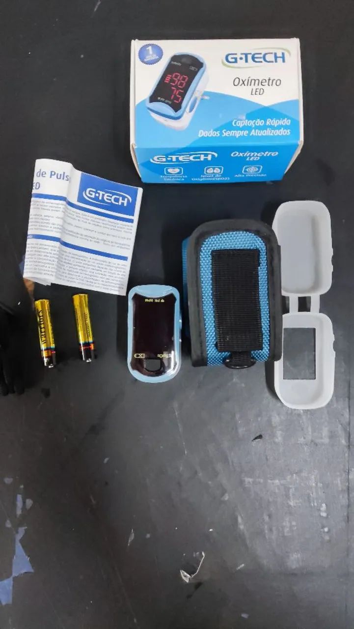Oximetro de dedo g-tech completo com pilhas