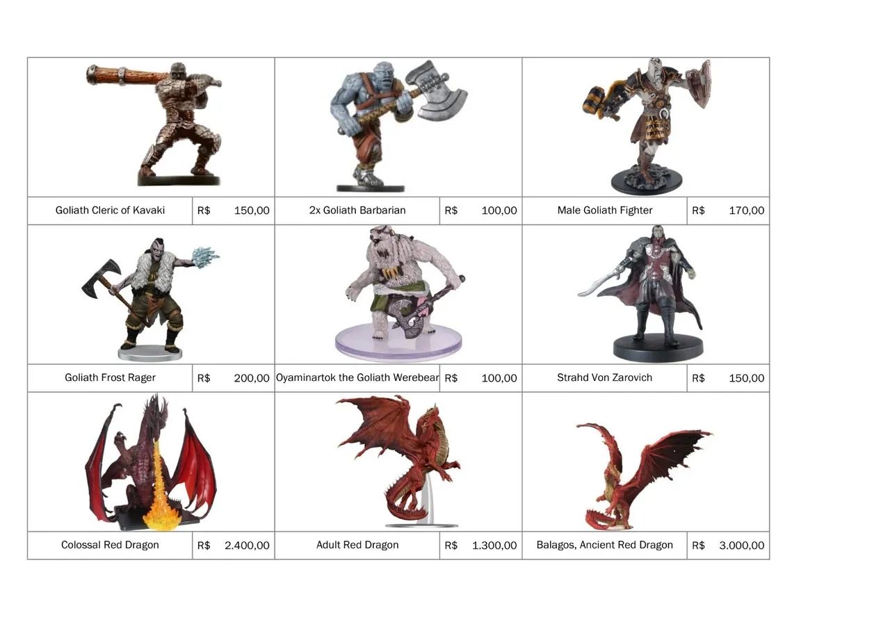Miniaturas de Dungeons and dragons 