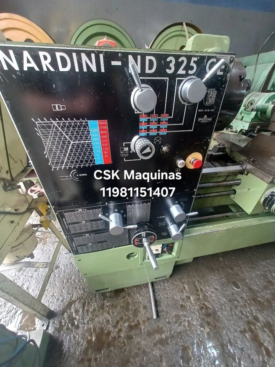 Torno Nardini ND 325, 650 X 1500mm, todo original