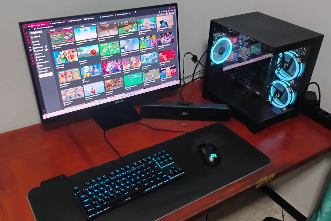 PC Ryzen 5 4600g + Monitor 27 + itens 