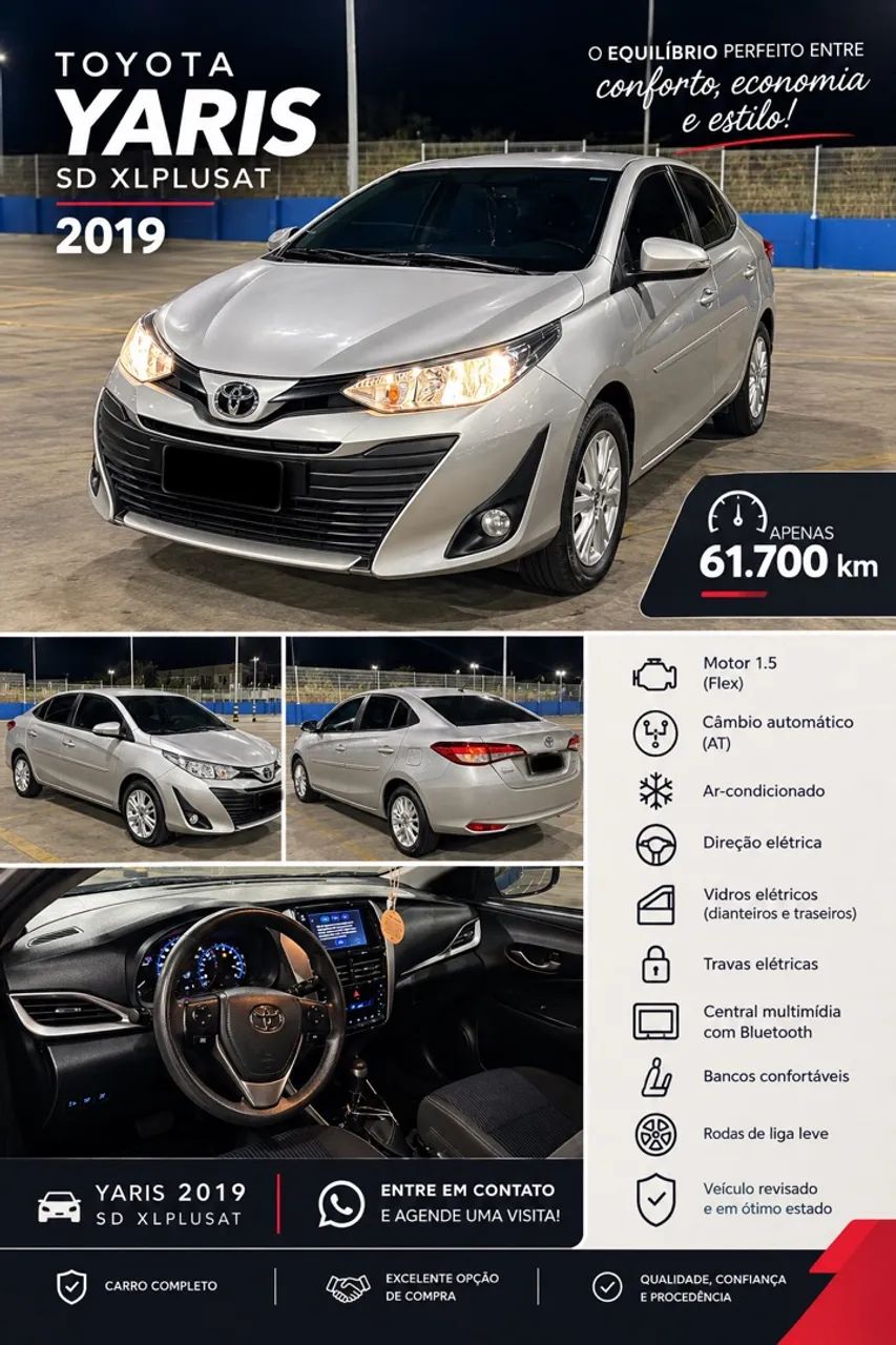 Toyota Yaris YARIS XL Plus T. Sed. 1.5 Flex 16V Aut. 2019