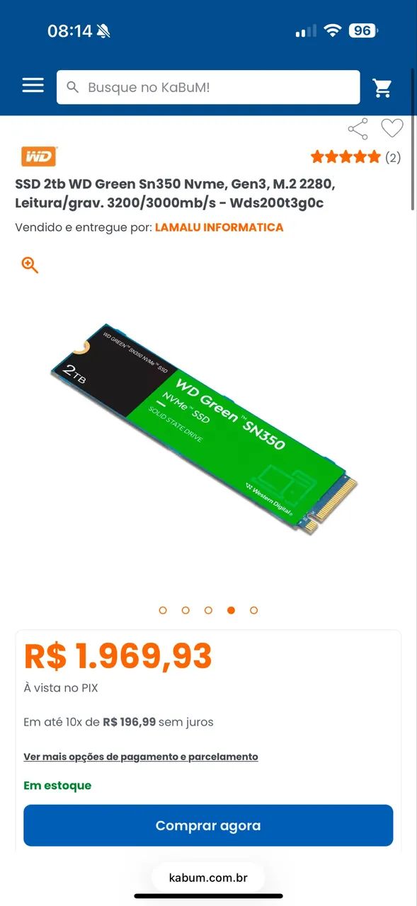 SSD 2TB NVME Gen 3 m.2 - Armazenamento - Loteamento Malbec