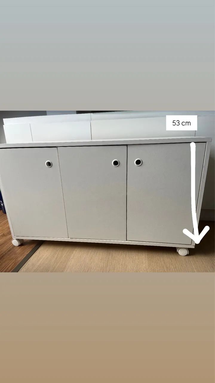 ARMÁRIO MDF BRANCO COM RODÍZIOS  - Foto 2
